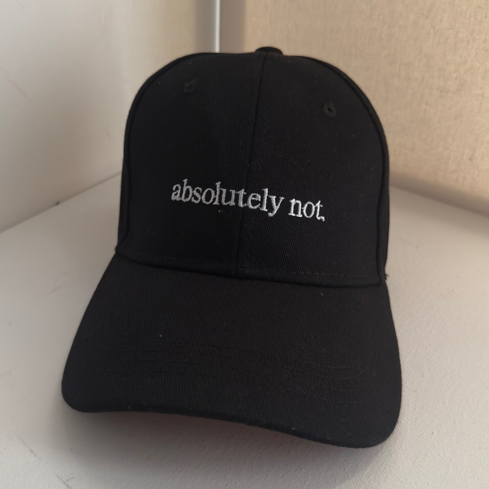 Black Cap with Embroidered Text